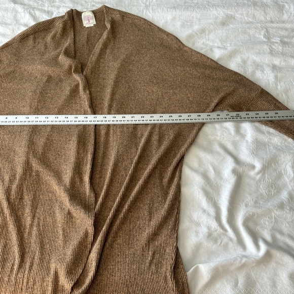 Freeloader Women's Tan/Brown Open Long Sleeve Duster Cardigan Sweater Size M/L - Picture 8 of 12